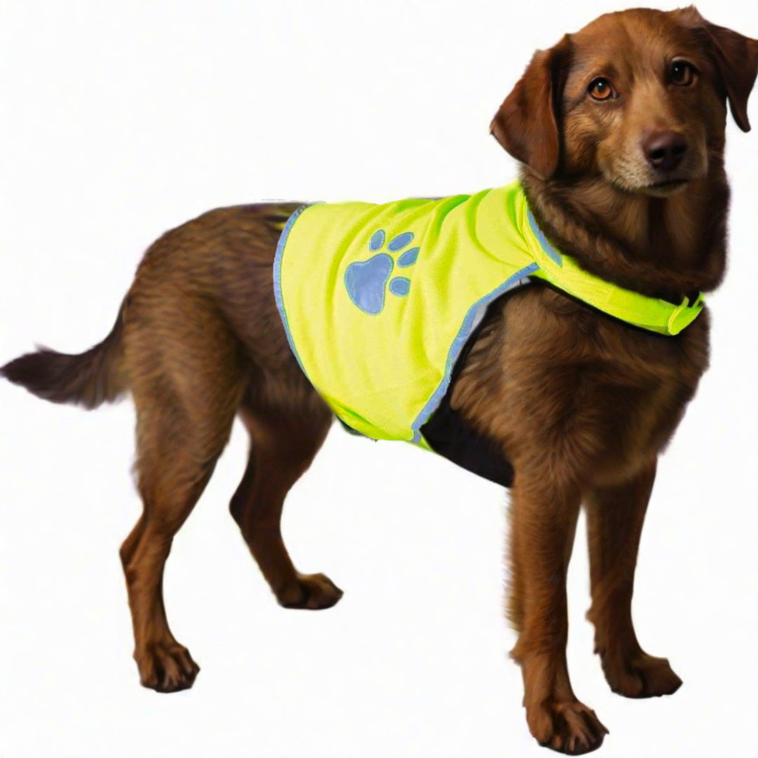 Reflektierende Warnweste für Hunde - Revieraufsicht - Reflektorweste  Signalweste Sicherheitsweste für Hund - Jagdhund Zubehör (S)
