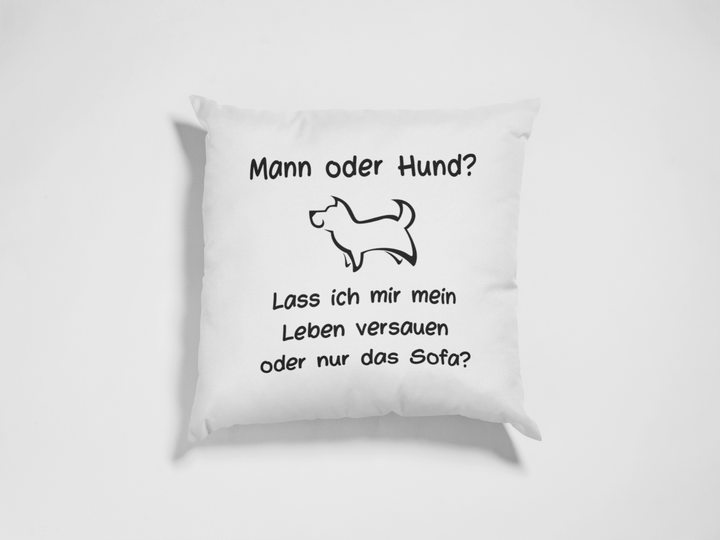 Kissen "Mann oder Hund?" - Fellando