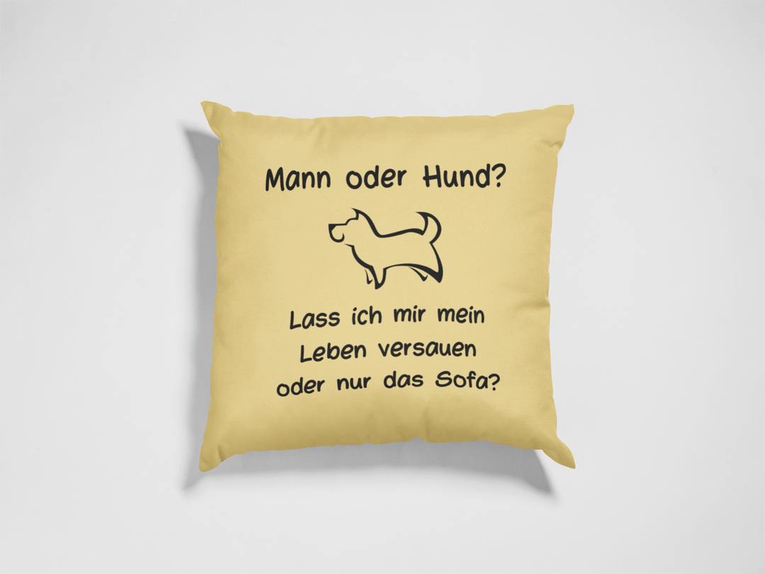 Kissen "Mann oder Hund?" - Fellando