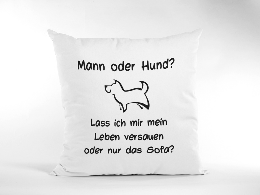 Kissen "Mann oder Hund?" - Fellando