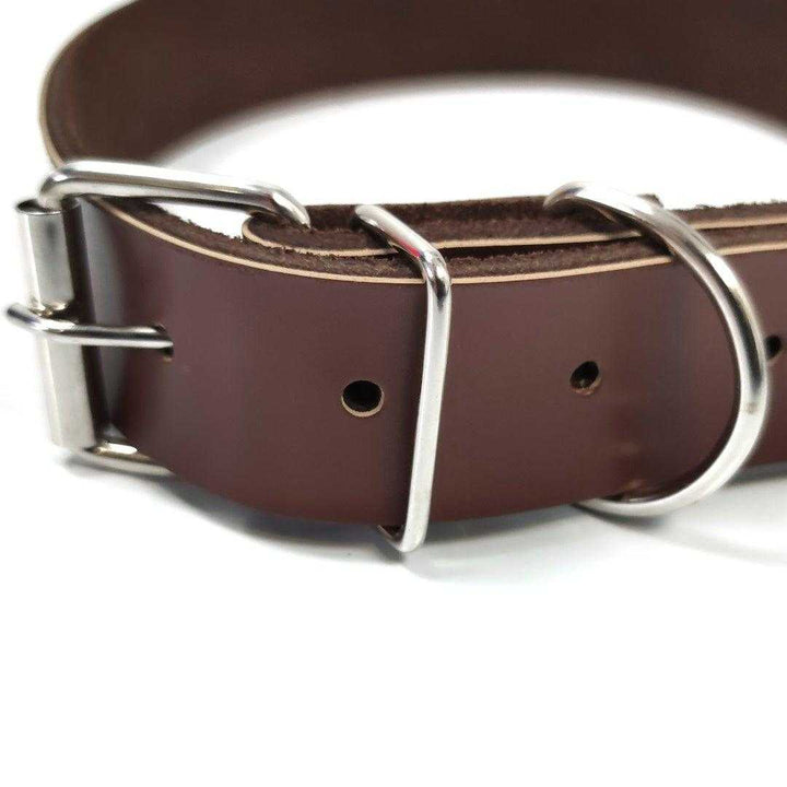 Leder Hundehalsband Personalisierbar mit Hundename und/oder Telefonnummer