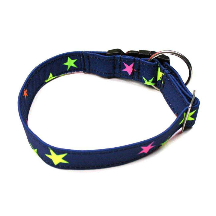 Sterne - Navy - Neon - Hundehalsband