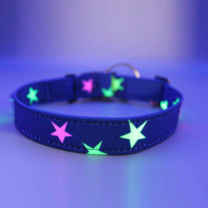 Sterne - Navy - Neon - Hundehalsband