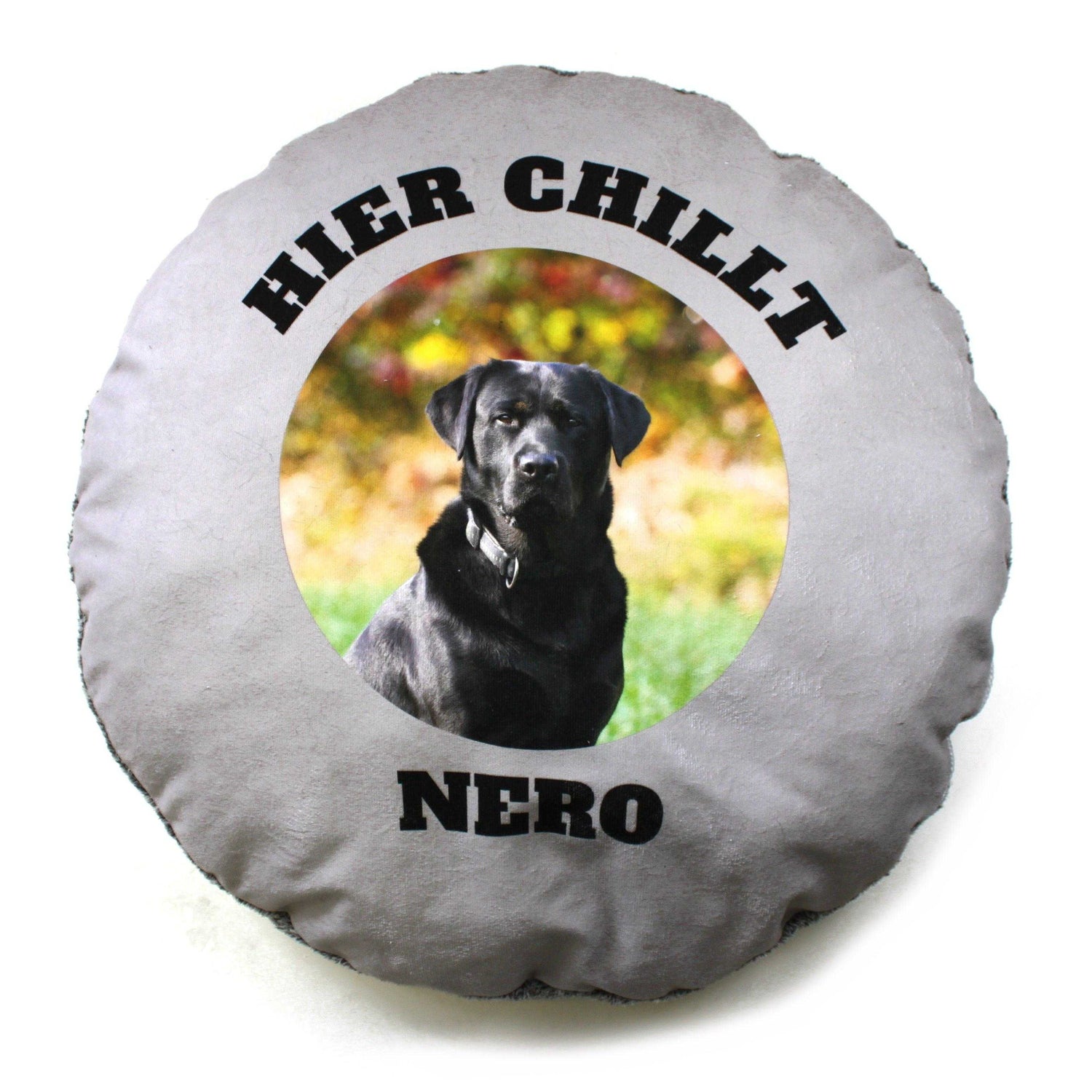 Personalisierbares  Hundebett Kuschelwolke mit kuscheligem Plüsch herausnehmbares Kissen mit Foto