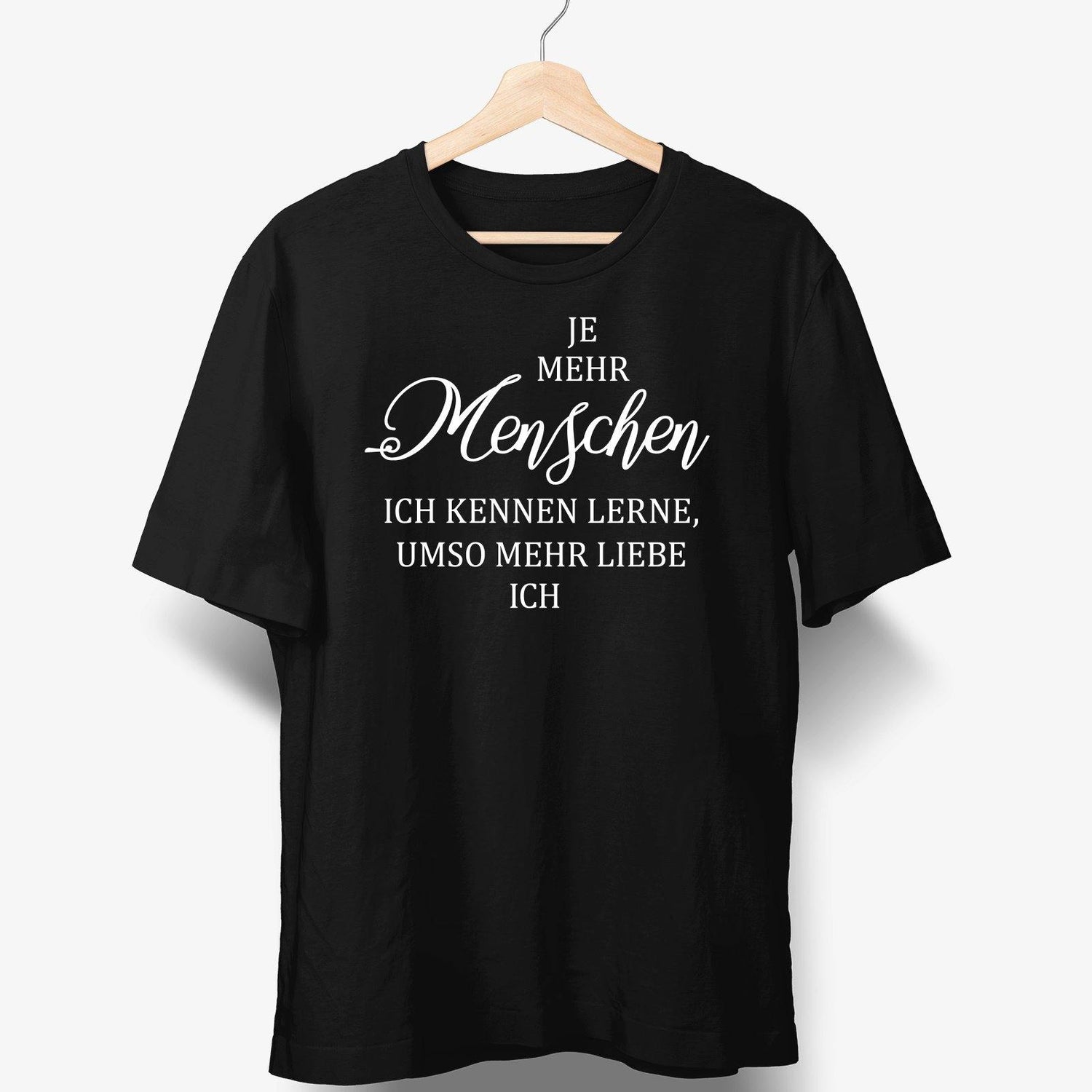 Je mehr Menschen ich  kenne  - personalisierbares Hunde T-Shirt