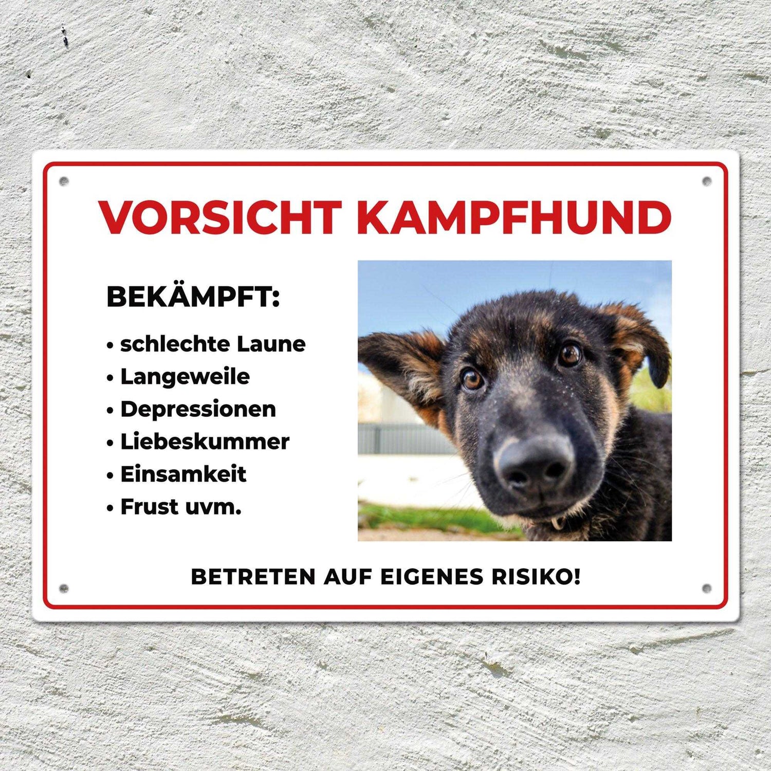 Personalisierbares -Foto- Schild "Kampfhund"