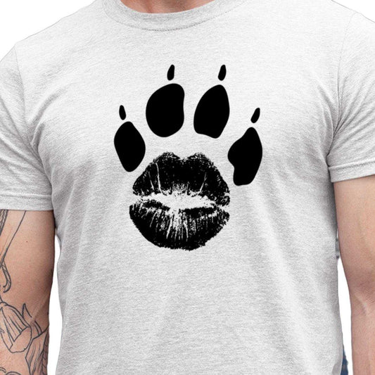 T-Shirt - "Kiss the Dog" Kussmund groß mit Kralle