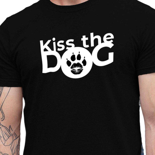 T-Shirt - "Kiss the Dog" Kussmund im "O" mit Kralle