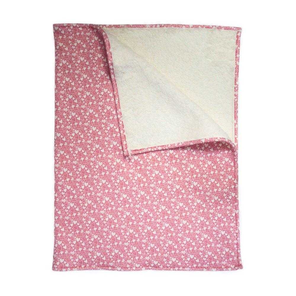 Weiße Herzchen auf rosa Decke - kuschelige Hundedecke