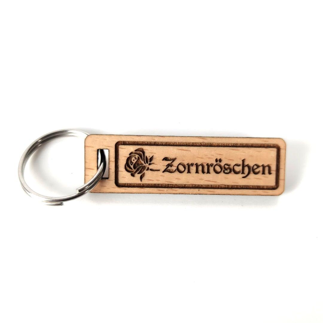 Zornröschen - Schlüsselanhänger Buchenholz