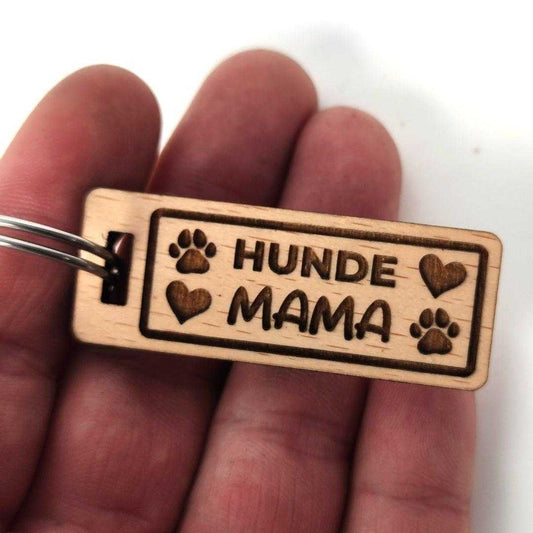 Hunde Mama - Schlüsselanhänger Buchenholz
