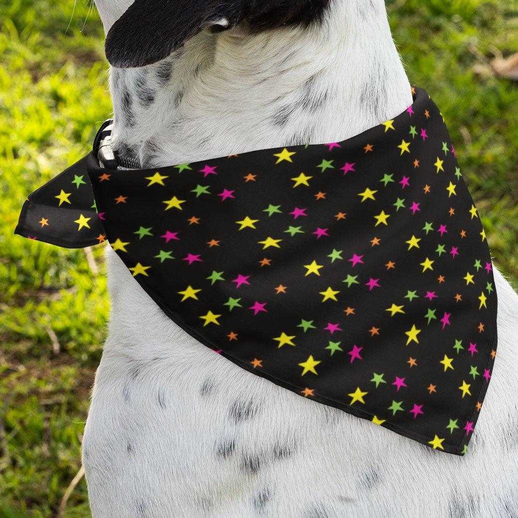 2er Set - Sterne schwarz - Hunde Halstuch / Bandana für Hunde