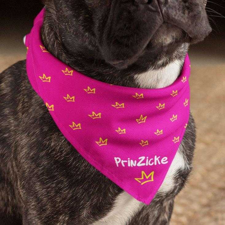 2er Set - PrinZicke rosa - Hunde Halstuch / Bandana für Hunde