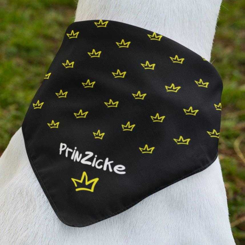 2er Set - PrinZicke schwarz - Hunde Halstuch / Bandana für Hunde