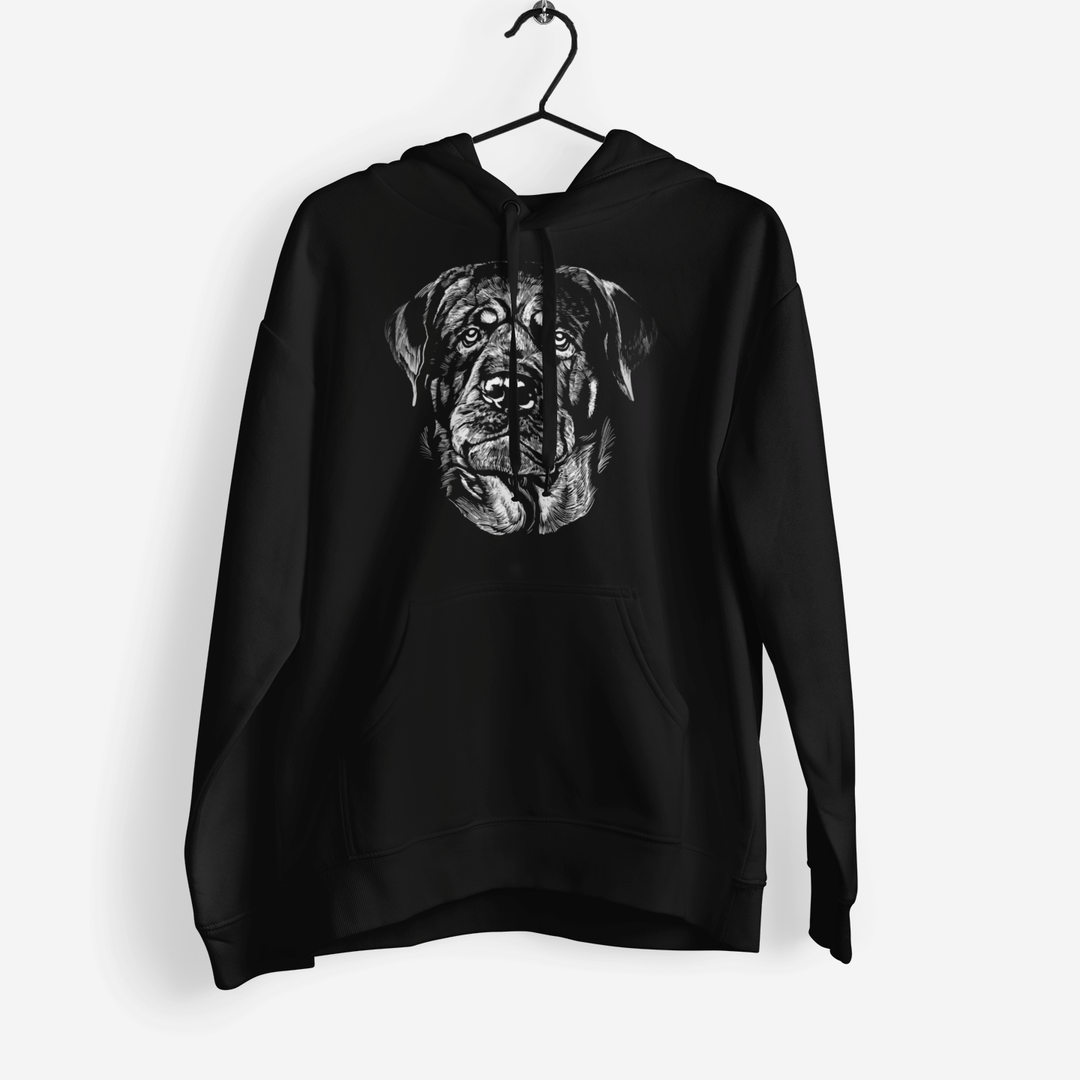 Rottweiler Portrait - Hund Handgezeichnet Hoodie