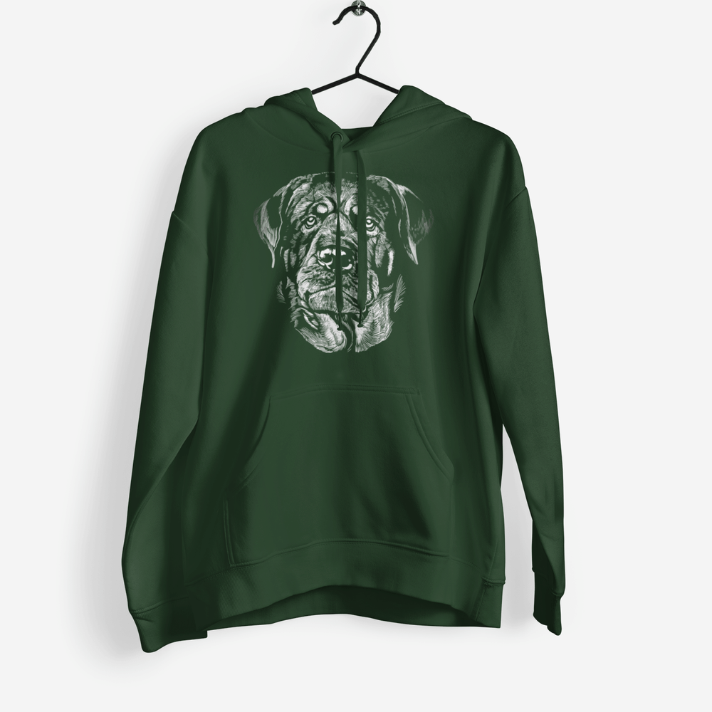 Rottweiler Portrait - Hund Handgezeichnet Hoodie