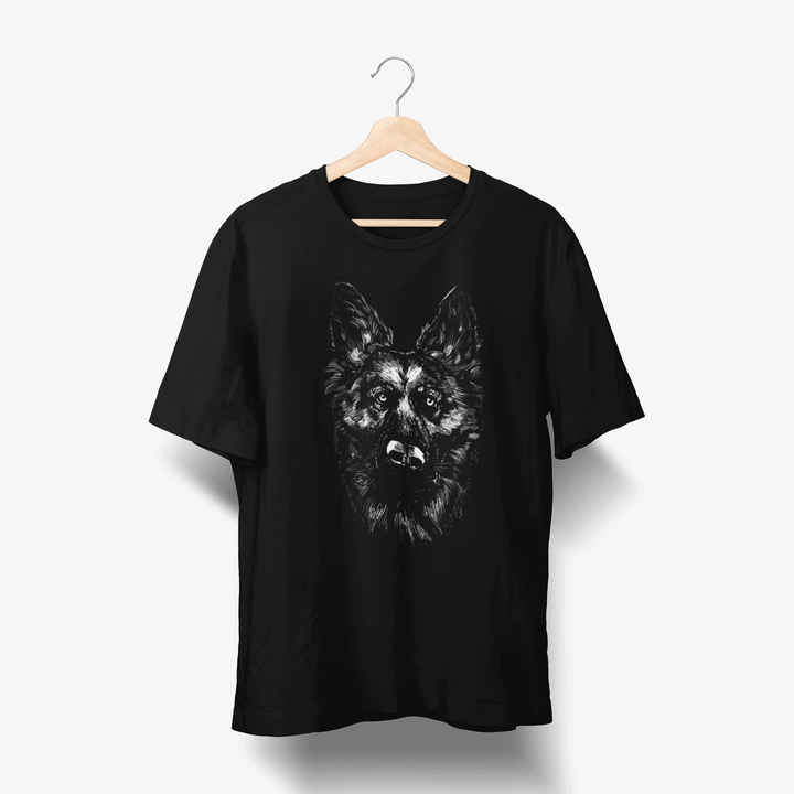 Deutscher Schäferhund Portrait - Hund Handgezeichnet T-Shirt