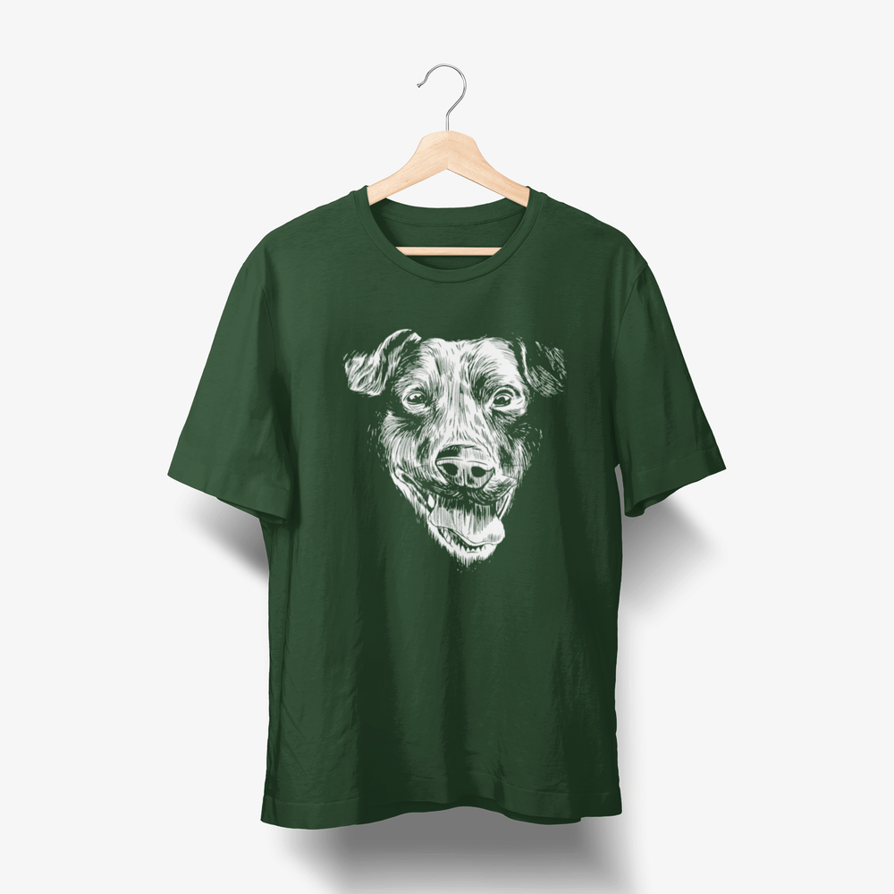 Patterdale Terrier Portrait - Hund Handgezeichnet T-Shirt