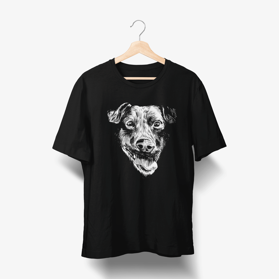 Patterdale Terrier Portrait - Hund Handgezeichnet T-Shirt