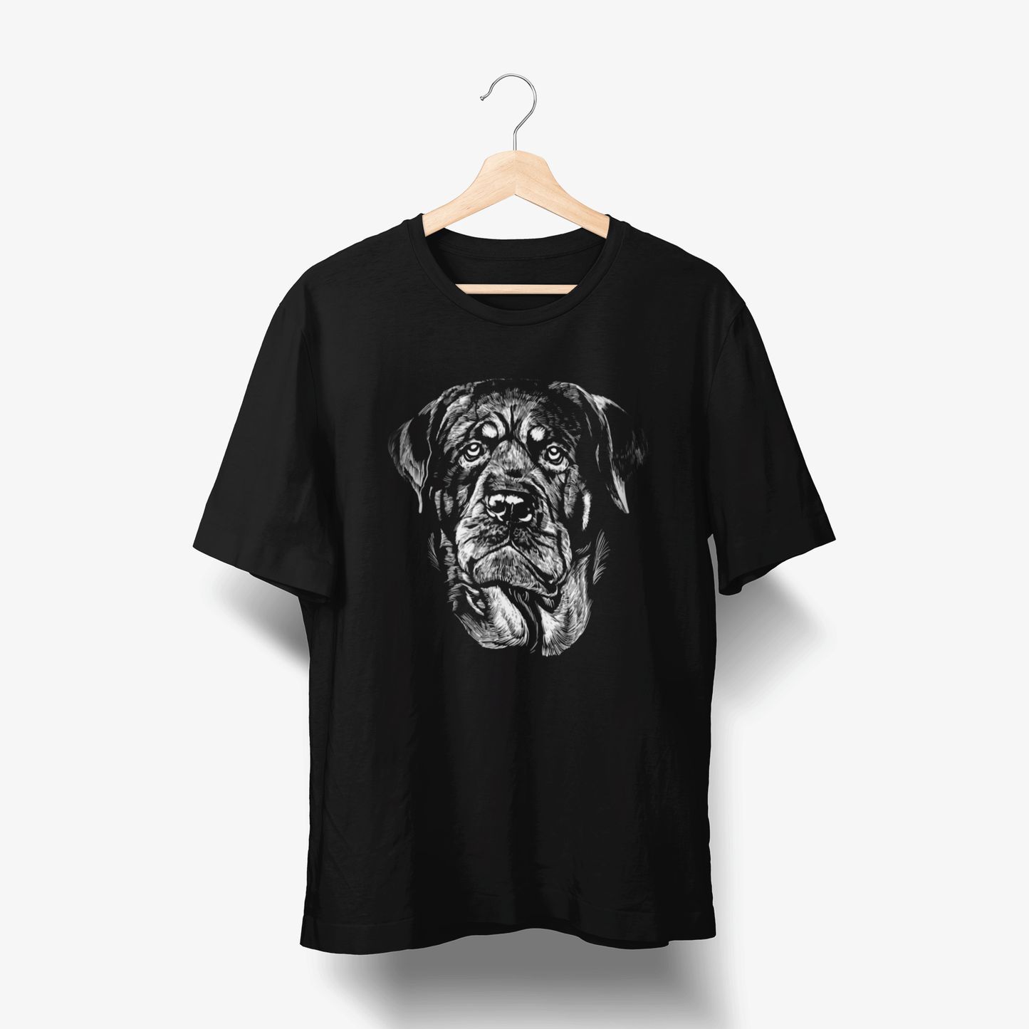 Rottweiler Portrait - Hund Handgezeichnet T-Shirt