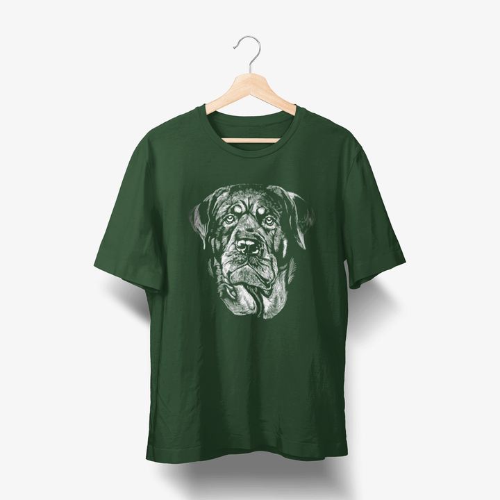 Rottweiler Portrait - Hund Handgezeichnet T-Shirt