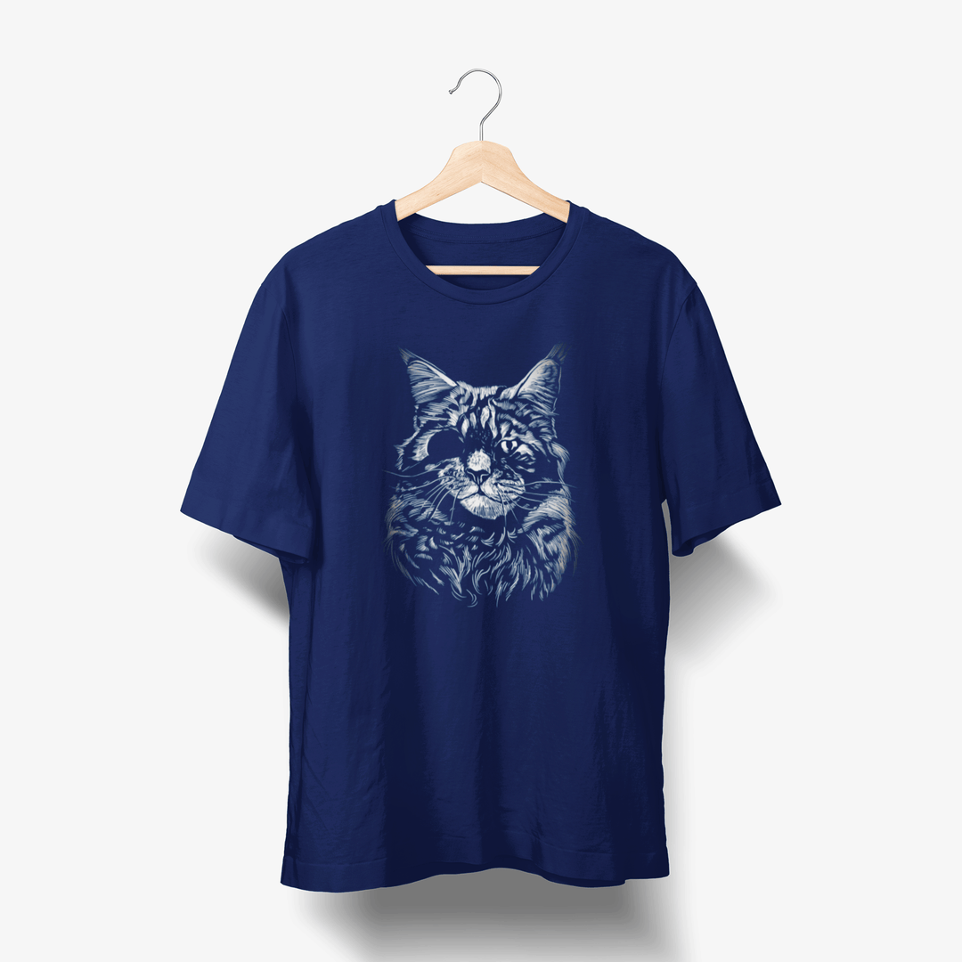 Fiese Katze mit Augenklappe - Handgezeichnet T-Shirt