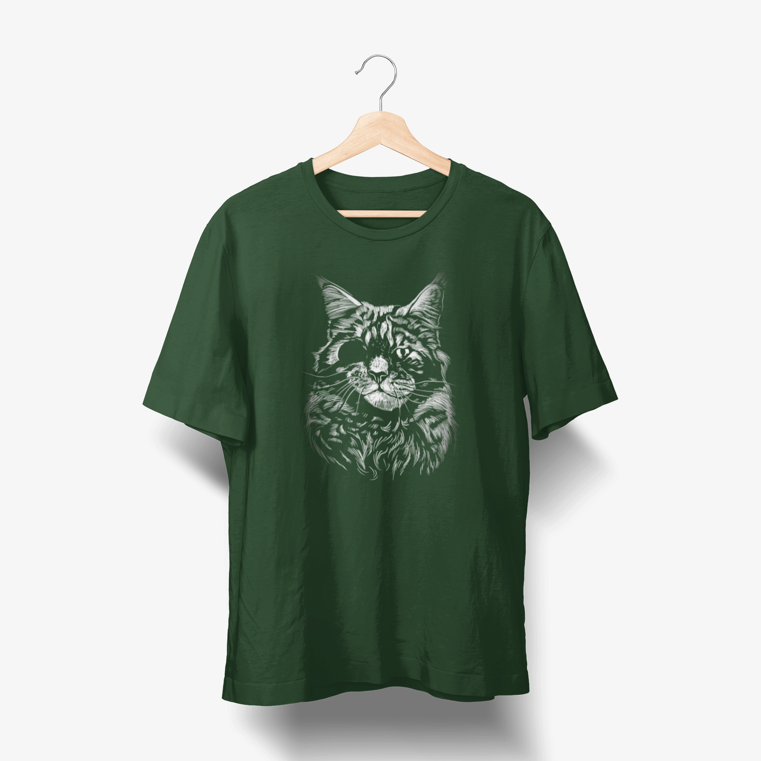 Fiese Katze mit Augenklappe - Handgezeichnet T-Shirt