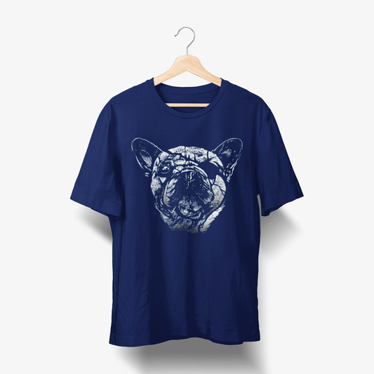Mops mit Augenklappe - Hund Handgezeichnet T-Shirt